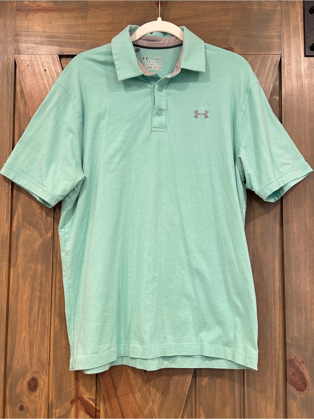 Under Armour HeatGear Men’s Mint Aqua Polo Shirt Size L Golf Performance